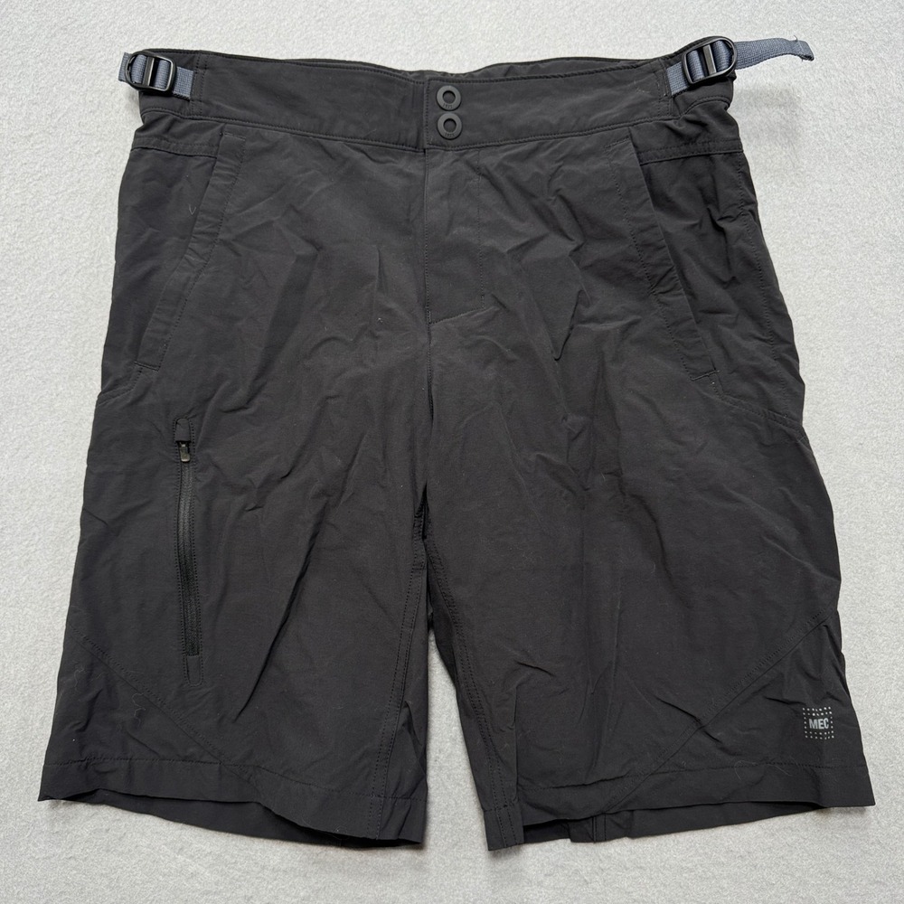 MEC Biking Shorts Men's 34 Black Padded Lined Stretch Mountain Riding Activewear